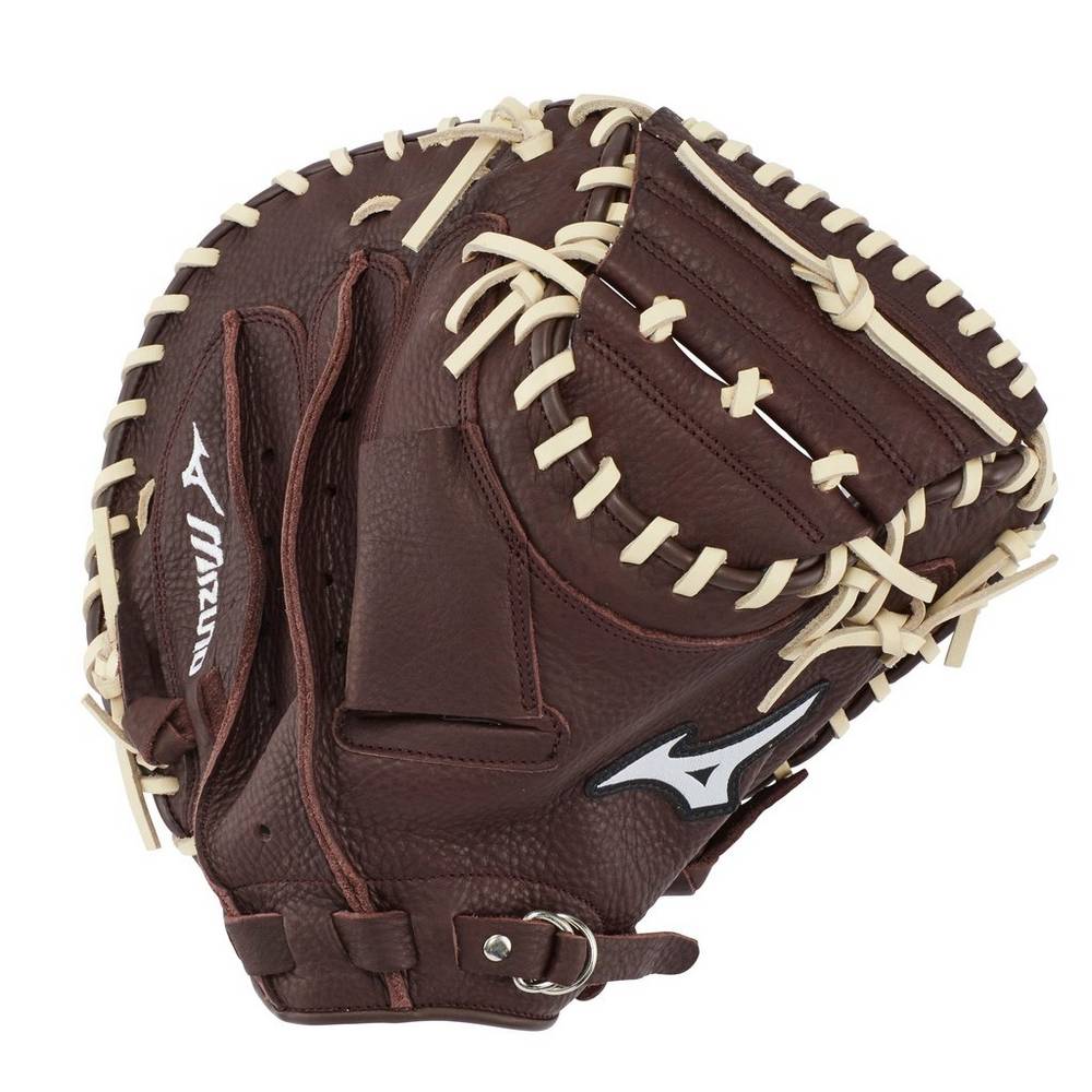 Catchers Mitt Mizuno Baseball Franchise Series 33.5" Donna - Caffè/Argento - 72081-MFQT